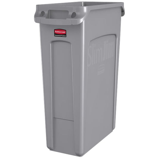 Basurero Slim Jim® ventilado de 23 galones, gris Rubbermaid