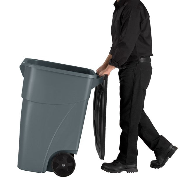 Basurero Rubbermaid Brute con Tapa y Ruedas 189.3 L Gris