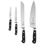 Juego de cuchillos con tabla magnética de bambú y mango negro de 5 piezas Mercer Culinary Renaissance® M21970BM