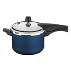 Olla a presión Tramontina azul con tapa de acero inoxidable y mangos negros