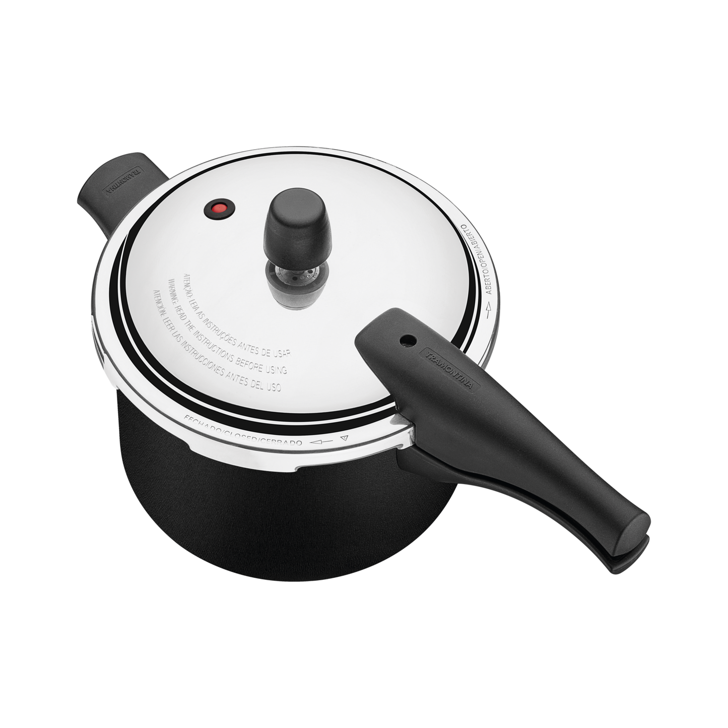 20582/420 	Olla a presión de aluminio Tramontina Vancouver con revestimiento antiadherente Starflon Max interno y externo, negra, 20 cm, 4,5 L