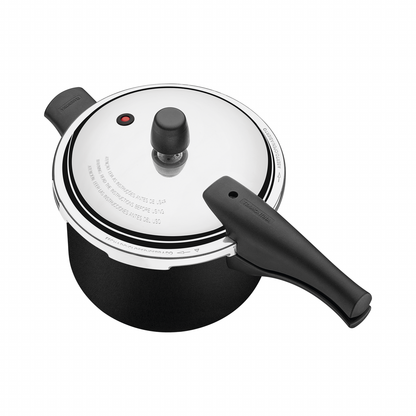 20582/420 	Olla a presión de aluminio Tramontina Vancouver con revestimiento antiadherente Starflon Max interno y externo, negra, 20 cm, 4,5 L