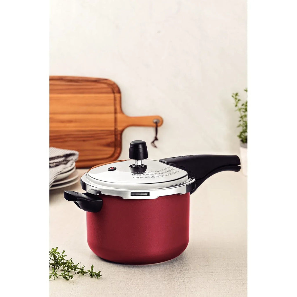Olla a presión Tramontina Vancouver de aluminio con revestimiento antiadherente Starflon Max interno y externo, roja, 20 cm, 4,5 L