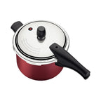 Olla de presión Tramontina roja con tapa de acero inoxidable, válvula de seguridad y mangos negros