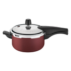 Olla a presión Tramontina color rojo con tapa de acero inoxidable y mangos negros