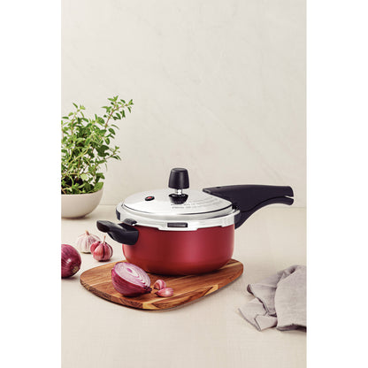 20586/720 	Olla a presión de aluminio Tramontina Vancouver con revestimiento antiadherente Starflon Max interno y externo, roja, 20 cm, 3 L