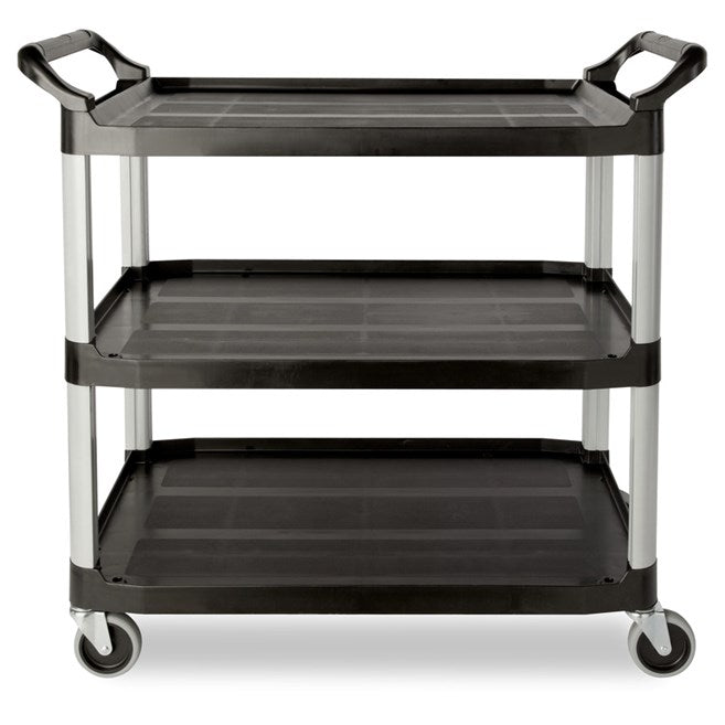 Carro utilitario Xtra™, de laterales abiertos, capacidad de 136 kg (300 lb), color negro.