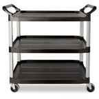 Carro utilitario Xtra™, de laterales abiertos, capacidad de 136 kg (300 lb), color negro.