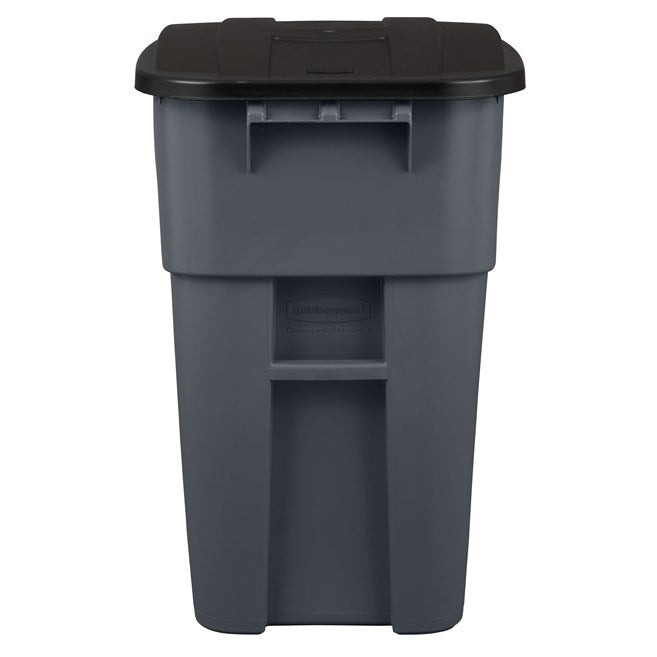 Basurero Rubbermaid Brute con Tapa y Ruedas 189.3 L Gris