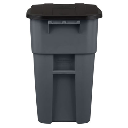 Basurero Rubbermaid Brute con Tapa y Ruedas 189.3 L Gris