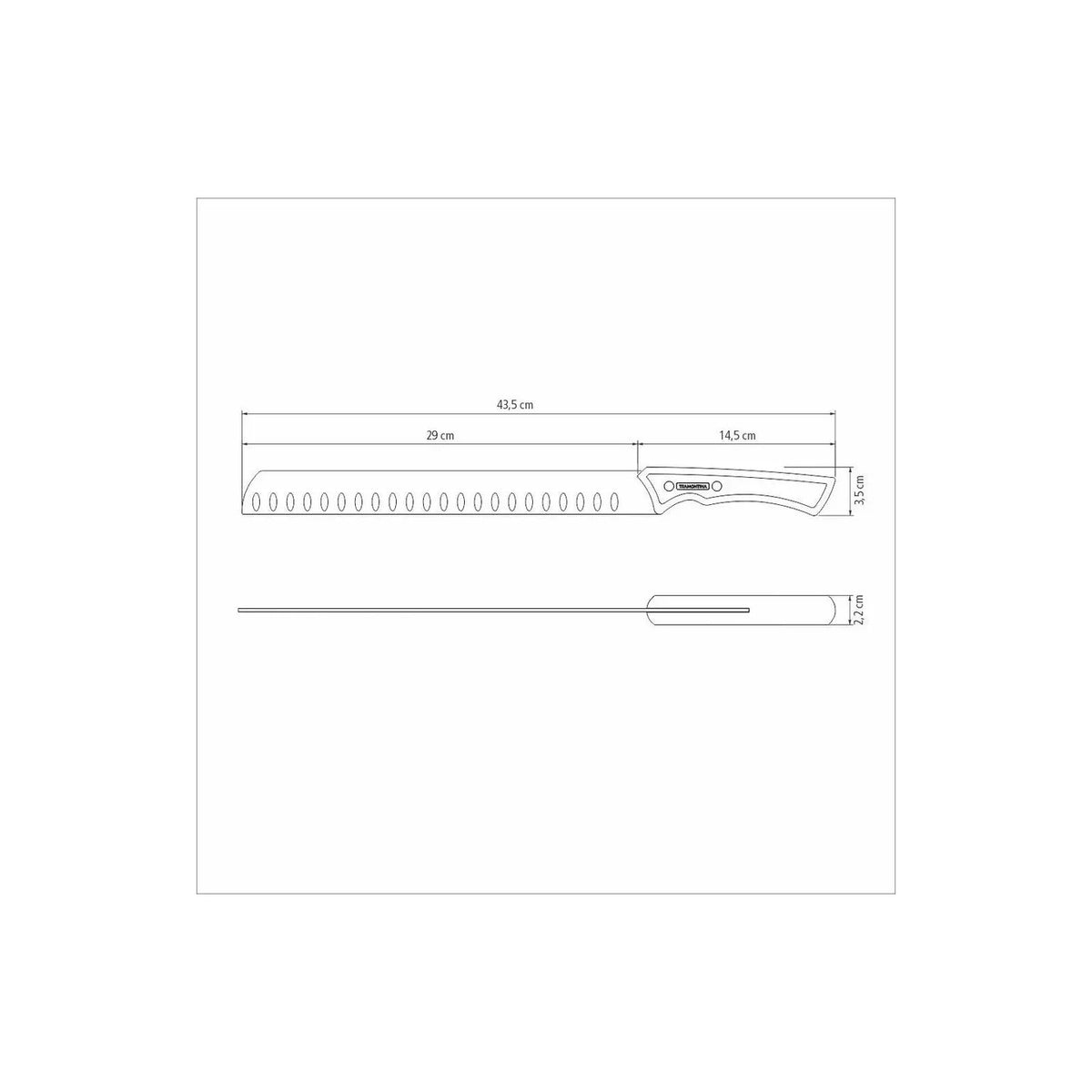Cuchillo para churrasco Tramontina negro con hoja de acero inoxidable oscurecido y mango de madera, 30,5 cm (12").