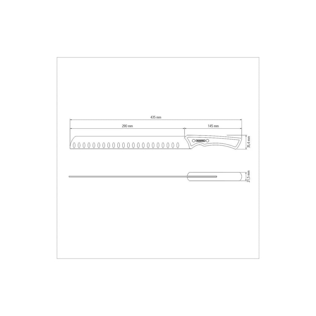Cuchillo para churrasco Tramontina negro con hoja de acero inoxidable oscurecido y mango de madera, 30,5 cm (12").