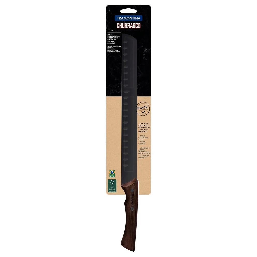 Cuchillo Tramontina Churrasco de 12 pulgadas con lámina de acero inoxidable oscuro
