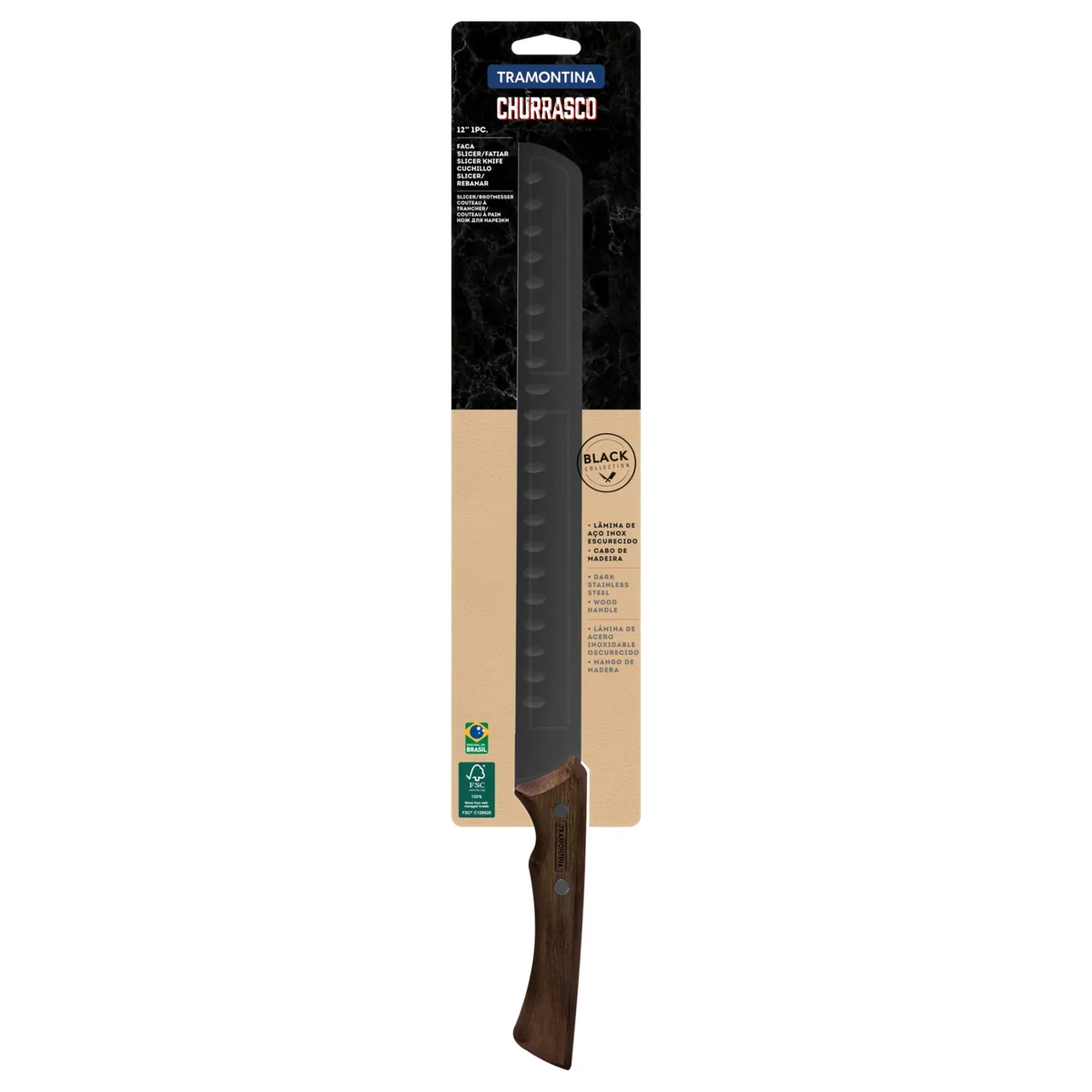 Cuchillo Tramontina Churrasco de 12 pulgadas con lámina de acero inoxidable