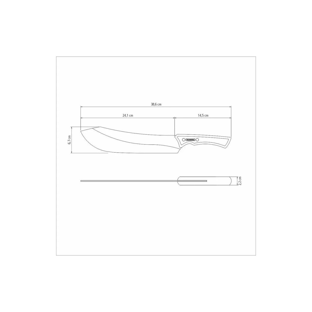 Cuchillo para churrasco Tramontina negro con hoja de acero inoxidable oscurecido y mango de madera de 25 cm (10 pulgadas)