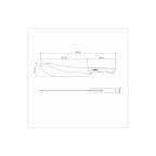 Diagrama técnico de cuchillo Tramontina con hoja curva