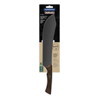 Cuchillo para churrasco Tramontina negro con hoja de acero inoxidable oscurecido y mango de madera de 25 cm (10 pulgadas)