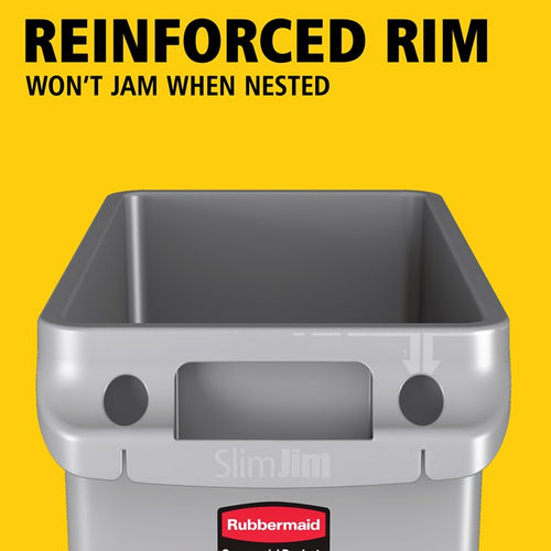 Basurero Slim Jim® ventilado de 23 galones, gris Rubbermaid