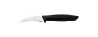 Cuchillo Tramontina curvo con mango negro y hoja de acero inoxidable