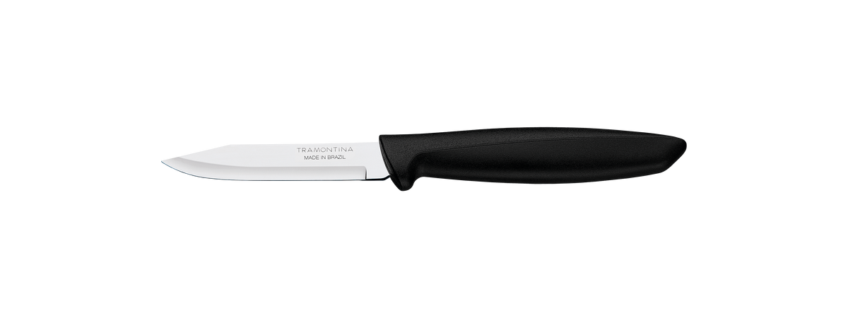 Cuchillo Tramontina pequeño con hoja de acero inoxidable y mango negro