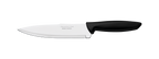 Cuchillo Tramontina de hoja blanca con mango negro, marca Made in Brazil visible en la hoja