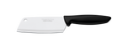 Cuchillo Tramontina con hoja blanca rectangular y mango negro ergonómico, marca Made in Brazil visible en la hoja