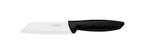 Cuchillo Tramontina con hoja blanca y mango negro, marca Made in Brazil visible en la hoja