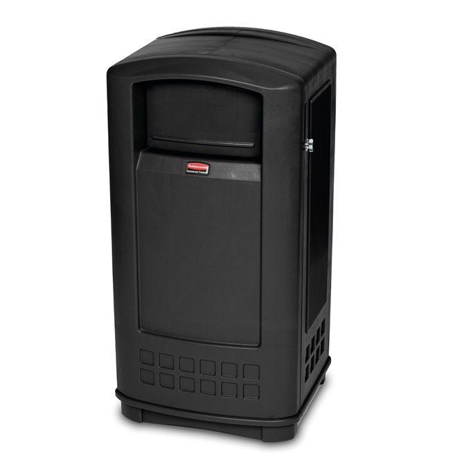 Basurero Rubbermaid Plaza Negro 35 Galones
