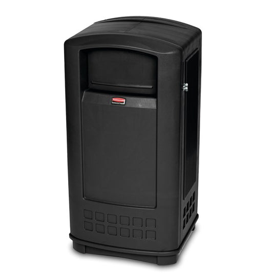 Basurero Rubbermaid Plaza Negro 35 Galones