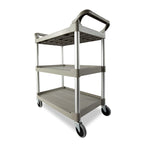 Carro de servicio utilitario con ruedas giratorias de 4", capacidad de 200 lb, Platinum