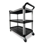 Carro utilitario Xtra™, de laterales abiertos, capacidad de 136 kg (300 lb), color negro.