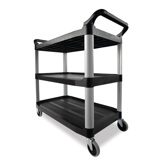 Carro utilitario Xtra™, de laterales abiertos, capacidad de 136 kg (300 lb), color negro.