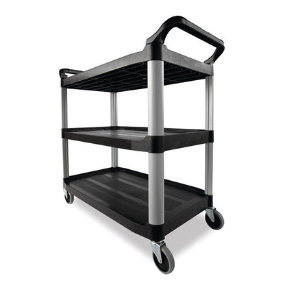 Carro utilitario Xtra™, de laterales abiertos, capacidad de 136 kg (300 lb), color negro.