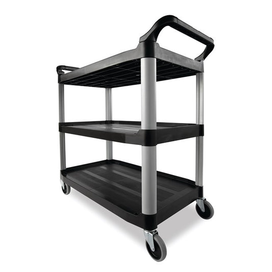 Carro utilitario Xtra™, de laterales abiertos, capacidad de 136 kg (300 lb), color negro.