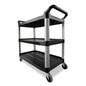Carro utilitario Xtra™, de laterales abiertos, capacidad de 136 kg (300 lb), color negro.