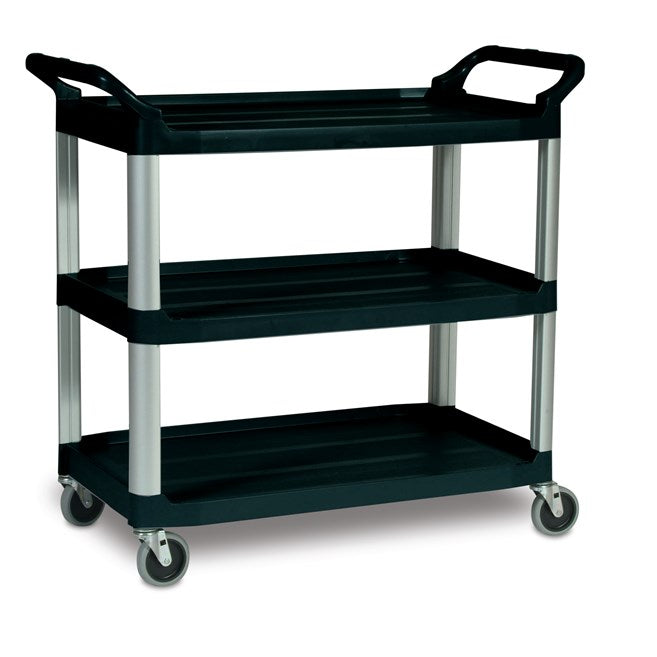 Carro utilitario Xtra™, de laterales abiertos, capacidad de 136 kg (300 lb), color negro.