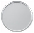 Bandeja redonda de aluminio para pizza, vista superior, con borde ligeramente elevado