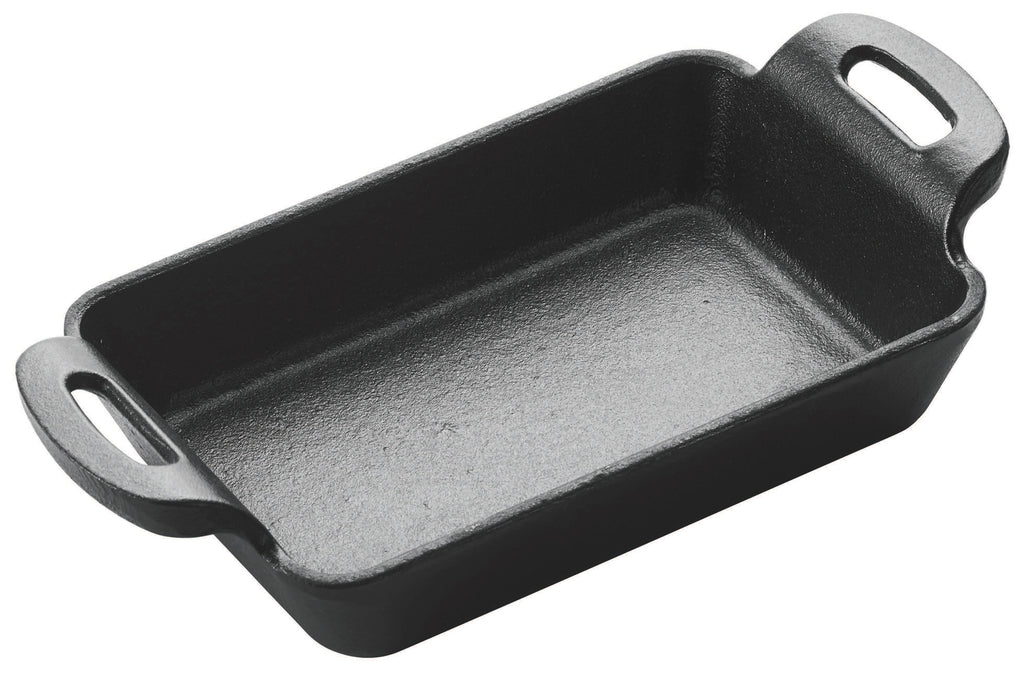 Mini sartén rectangular de hierro fundido FireIron de 10 oz, 5-7/8" x 4-1/8" WINCO