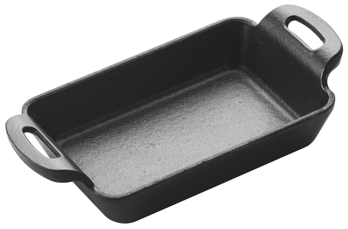Mini sartén rectangular de hierro fundido FireIron de 10 oz, 5-7/8" x 4-1/8" WINCO