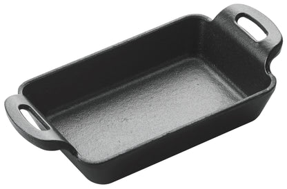 Mini sartén rectangular de hierro fundido FireIron de 10 oz, 5-7/8" x 4-1/8" WINCO