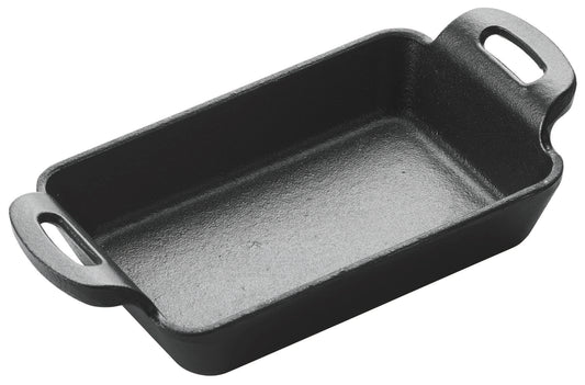Mini sartén rectangular de hierro fundido FireIron de 10 oz, 5-7/8" x 4-1/8" WINCO