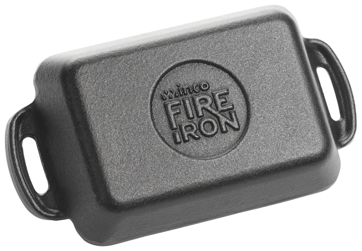 Mini sartén rectangular de hierro fundido FireIron de 10 oz, 5-7/8" x 4-1/8" WINCO