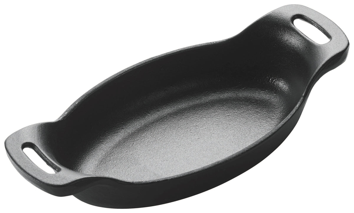Mini fuente ovalada de hierro fundido FireIron de 16,5 cm x 10,8 cm, 255 ml