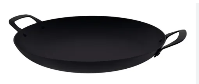 Comal redondo negro grande con dos asas laterales para cocina
