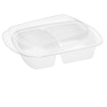 Bandeja Plástica blanca con divisiones c/Tapa 25 oz – Pack 25 Piezas