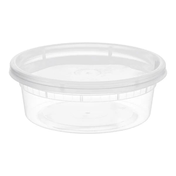 Recipiente Plástico transparente con tapa 8 oz – Pack 20 Piezas