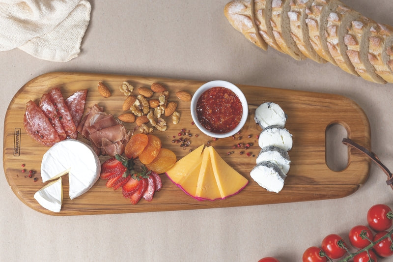 Tabla de antipasto de madera de teca Tramontina Provence, 48 x 19 cm