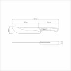 Cuchillo para churrasco Tramontina negro con hoja de acero inoxidable oscurecido y mango de madera de 8 pulgadas.