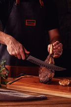 Cuchillo para carne Tramontina Churrasco negro con hoja de acero inoxidable oscurecido y mango de madera, 25,4 cm (10").