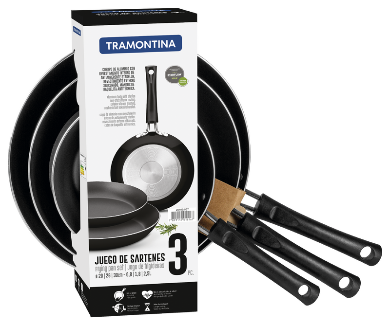 JGO SARTENES 20,26,30cms ALUM/TELFON NEGRO TRAM